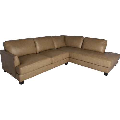 Rowan Sectional Sofa w/ Right Right Facing Chaise in Ecru Italian Top Grain Leather